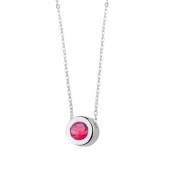 Lantisor argint cu piatra rosie DiAmanti KS0036N_P-DIA